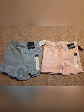 okie dokie Toddler Shorts in Light Blue and Light Pink